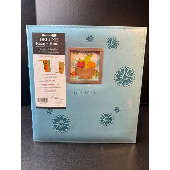 Tapestry Deluxe Kitchen Recipe Organizer 12 Sheet Protectors 24 Recipe Cards - Picture 1 of 11